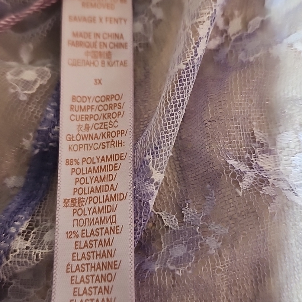 Savage X Fenty short lace underwear with garter New Size 3X Lingerie - Picture 8 of 9
